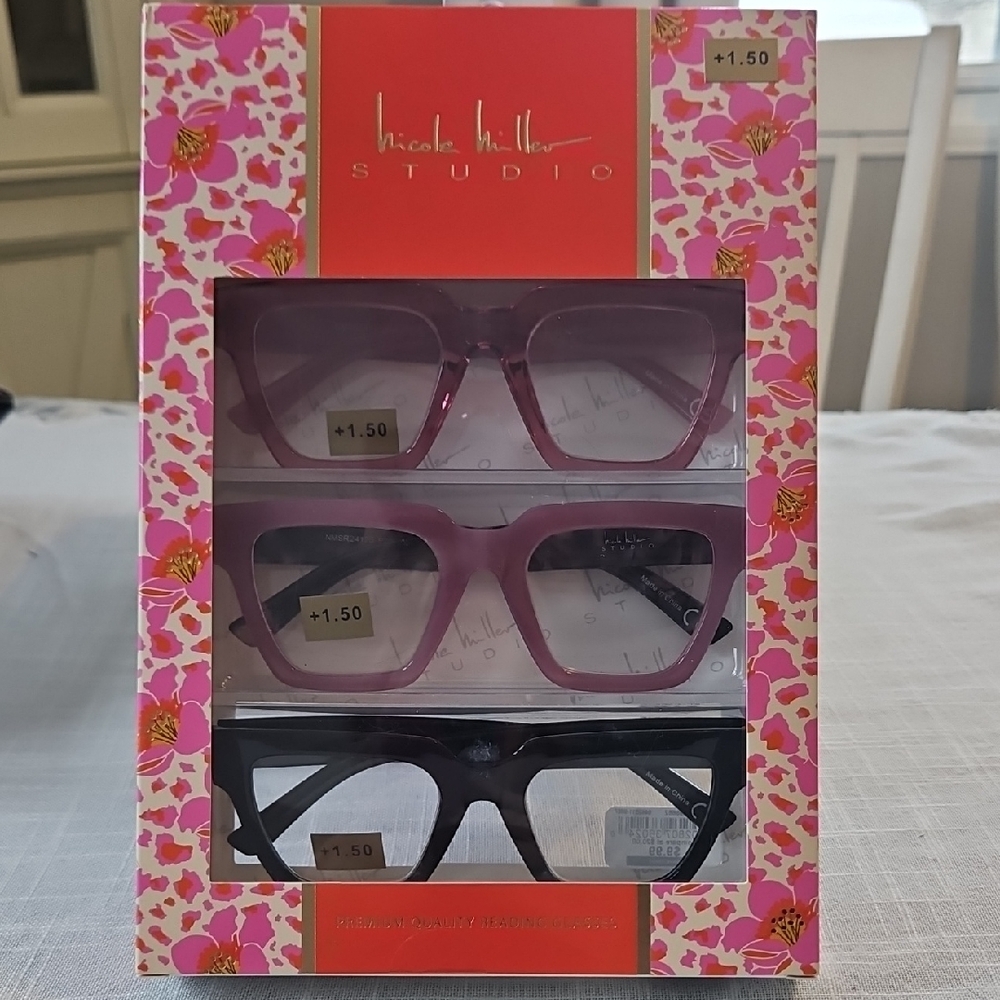Nicole Miller Designer Reading Glasses 1.50 NEW